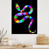 Slang Psychedelic Rainbow Kleuren Poster (Keuken)