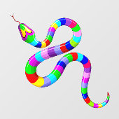 Slang Psychedelic Rainbow Kleuren Raamsticker (Vel)