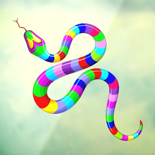 Slang Psychedelic Rainbow Kleuren Raamsticker (Vel 3)