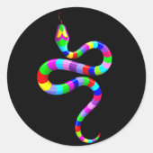 Slang Psychedelic Rainbow Kleuren Ronde Sticker (Voorkant)