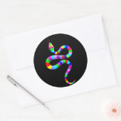 Slang Psychedelic Rainbow Kleuren Ronde Sticker (Envelop)