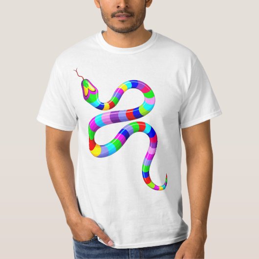 Slang Psychedelic Rainbow Kleuren T-shirt (Voorkant)