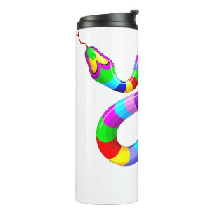 Slang Psychedelic Rainbow Kleuren Thermosbeker