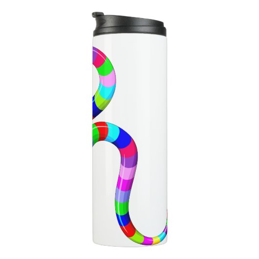 Slang Psychedelic Rainbow Kleuren Thermosbeker (Geroteerd rechts)