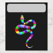 Slang Psychedelic Rainbow Kleuren Wijn Etiket (Enkel label)