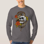 slang, schedel en rozen t-shirt (Voorkant)