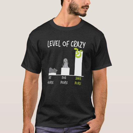 Slang Serpent Niveau Van Gekke Kattenmensen Hond M T-shirt (Voorkant)