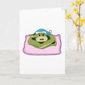 Slang slaapt met nachtmuts kaart (Gele Bloem)