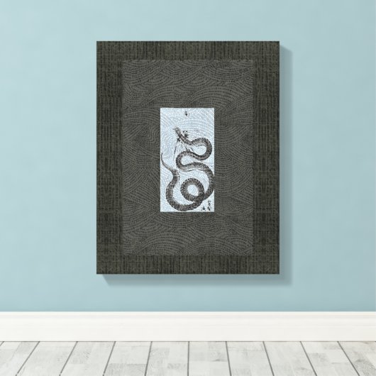 Slang/Slang Sumi-e Canvas Afdruk (Insitu (Houten vloer))