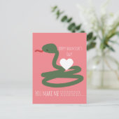 Slang Valentijnsdag Sssssss Liefde Briefkaart (Staand voorkant)