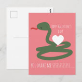 Slang Valentijnsdag Sssssss Liefde Briefkaart (Voorkant / Achterkant)