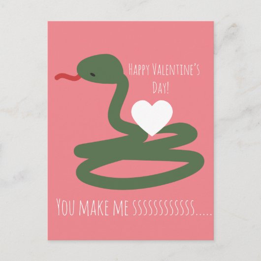 Slang Valentijnsdag Sssssss Liefde Briefkaart (Voorkant)