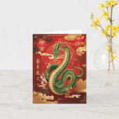 Slang van het Chinese Nieuwjaar Kaart (Gele Bloem)