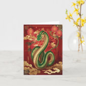 Slang van het Chinese Nieuwjaar Kaart (Gele Bloem)