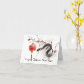 Slang van het Chinese Nieuwjaar Kaart (Gele Bloem)