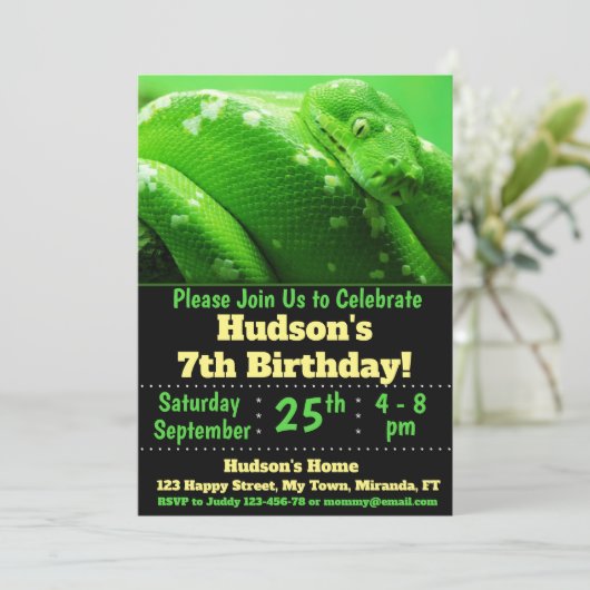 Slang verjaardagsuitnodiging kaart (Staand voorkant)