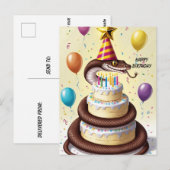 Slang Vernauwt verjaardagstaart Briefkaart (Voorkant / Achterkant)