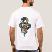 Slang verstrengeld met schedel t-shirt (Achterkant)