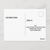 Slang wurgs taart verjaardag briefkaart (Achterkant)