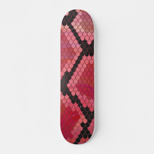 Slang Zwart en Rood Print Persoonlijk Skateboard (Voorkant)