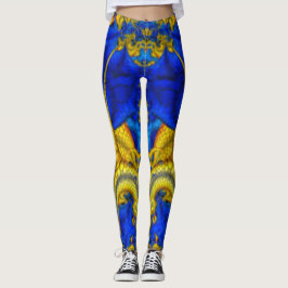 Slangachtige saffierblauwe Avatar Leggings