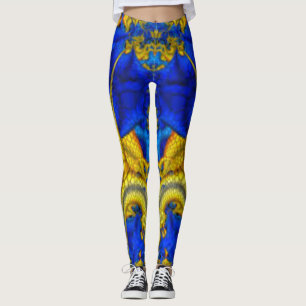 Slangachtige saffierblauwe Avatar Leggings