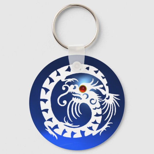 SLANGDRAAK, wit, rood robijn, blauwe saffier Sleutelhanger (Voorkant)