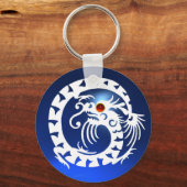 SLANGDRAAK, wit, rood robijn, blauwe saffier Sleutelhanger (Voorkant)