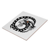 SLANGDRAAK, Zwart Wit Rood Tegeltje (Zijkant)