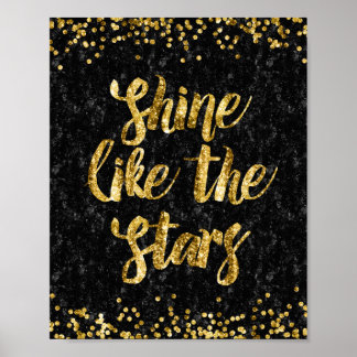 Slangen als de sterren Black en de goudglitter Gla Poster