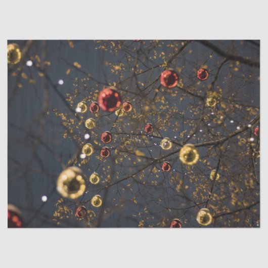 Slangen en gouden kerstversieringen met glans tissuepapier (Voorkant)