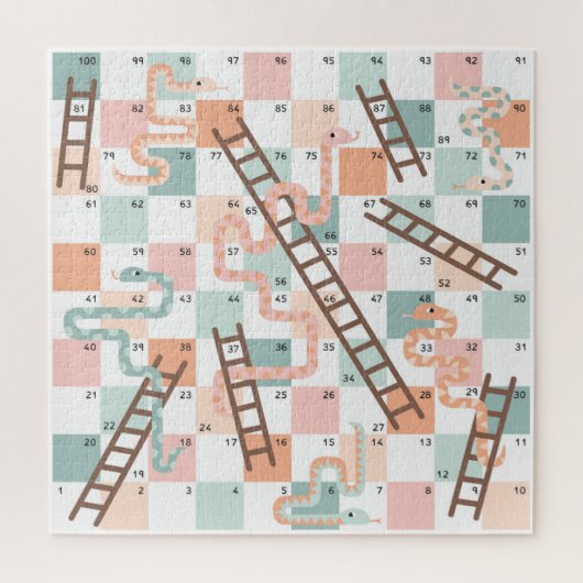 Slangen en ladders bordspel kinder legpuzzel (Verticaal)