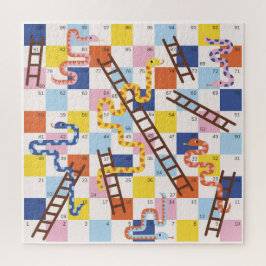 Slangen en ladders bordspel kinder legpuzzel
