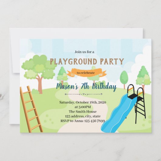 Slangen en ladders verjaardagsfeest uitnodiging (Voorkant)