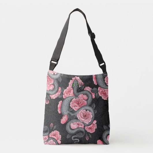 Slangen en perzikrozen crossbody tas (Voorkant)