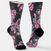 Slangen en roze rozen sokken (Gebogen)