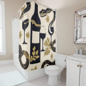 Slangen en wijnen douchegordijn (In situ)