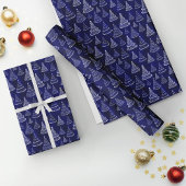 Slangen kerstbomen sterren Royal Blue Cadeaupapier