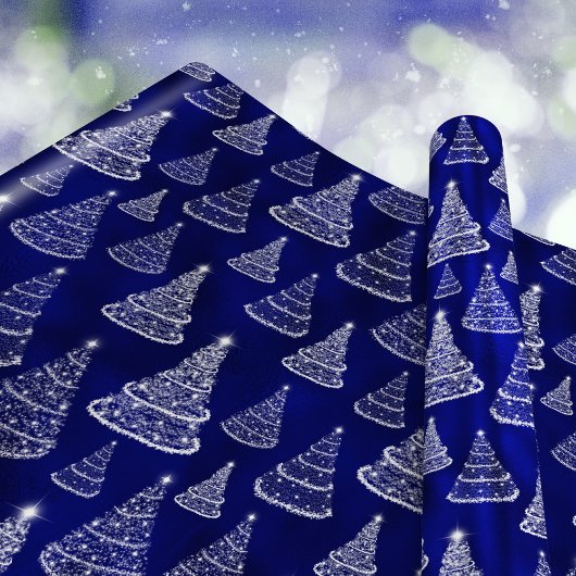 Slangen kerstbomen sterren Royal Blue Cadeaupapier