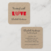 Slangen met liefde op aangepaste naam vierkante visitekaartje (Voorkant / Achterkant)