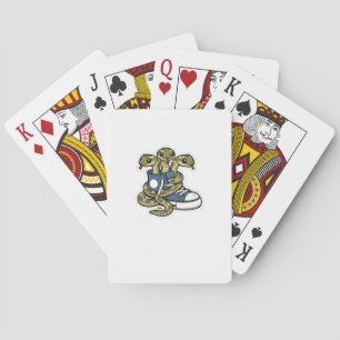 Slangen op schoenen pokerkaarten