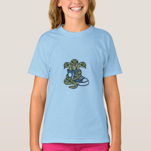 Slangen op schoenen t-shirt (Voorkant)