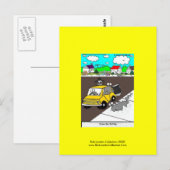 Slangen/slakken Cartoon Briefkaart "Rijden door zo (Voorkant / Achterkant)