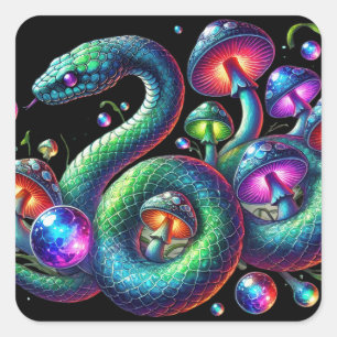 Slangen & Sporen Vierkante Sticker