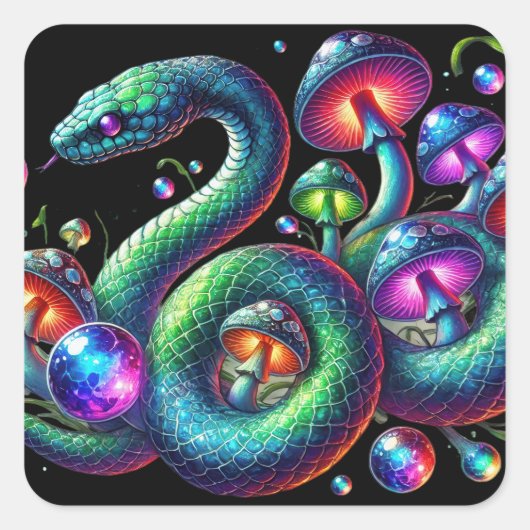 Slangen & Sporen Vierkante Sticker (Voorkant)