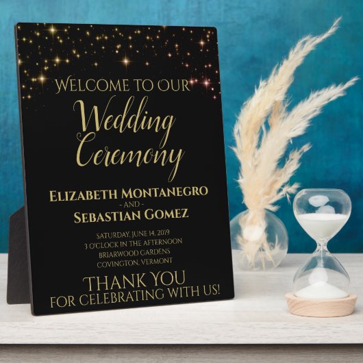 Slangen van Sparkles Wedding Welcome Plaque Fotoplaat (Zijkant)