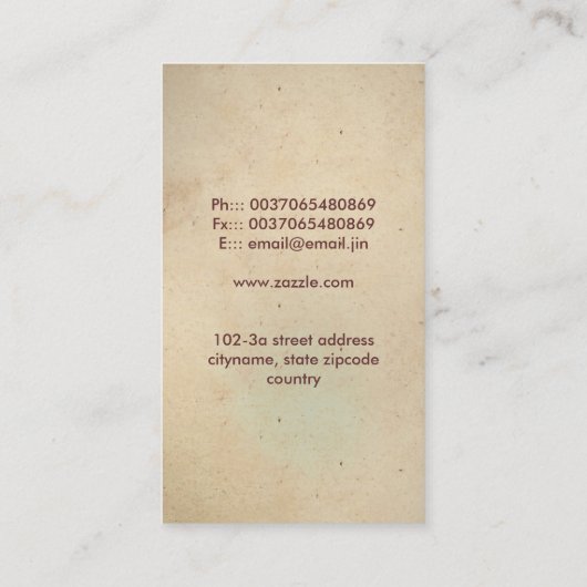 Slangen visitekaartje (Achterkant)