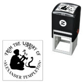 Slangenbezweerder en Cobra Round Bibliotheek Boekn Zelfinktende Stempel (In situ)