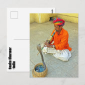 Slangenbezweerder in India Briefkaart (Voorkant / Achterkant)