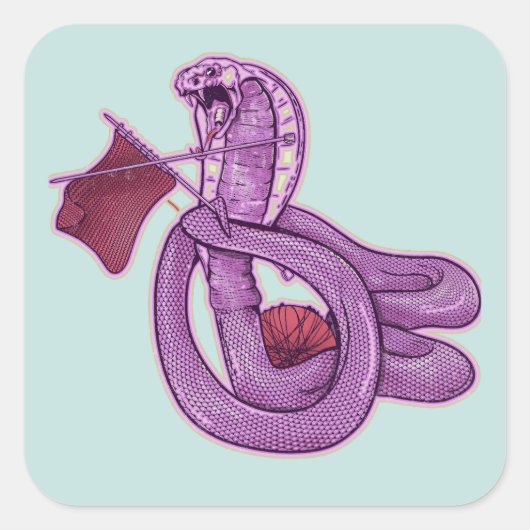 Slangenbreien Vierkante Sticker (Voorkant)